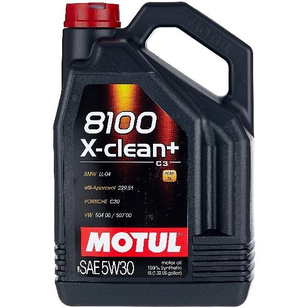 Motul 8100 X-CLEAN+ 5W-30 ACEA C3 синтетическое 5 л 106377